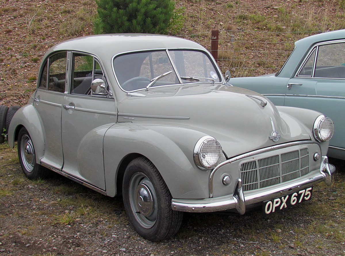 A Morris Minor similar to the one Michael had borrowed from his aunt. 