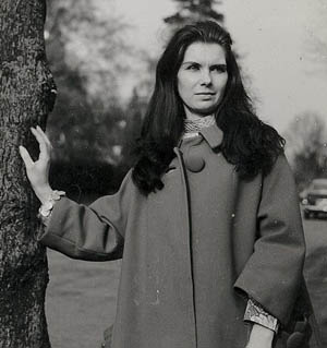 Sandra Rivett standing by a tree.