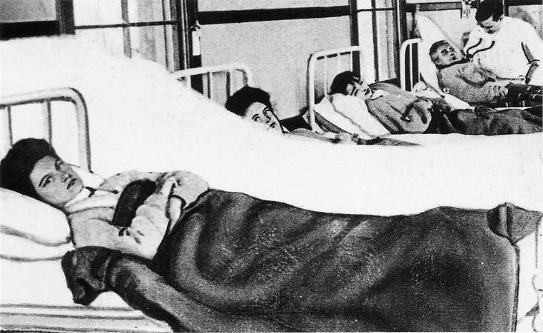 Mary Mallon in her hospital bed on North Brother Island